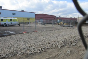 The construction site of the future barrel warehouse. Photo by Aaron Kremer. 