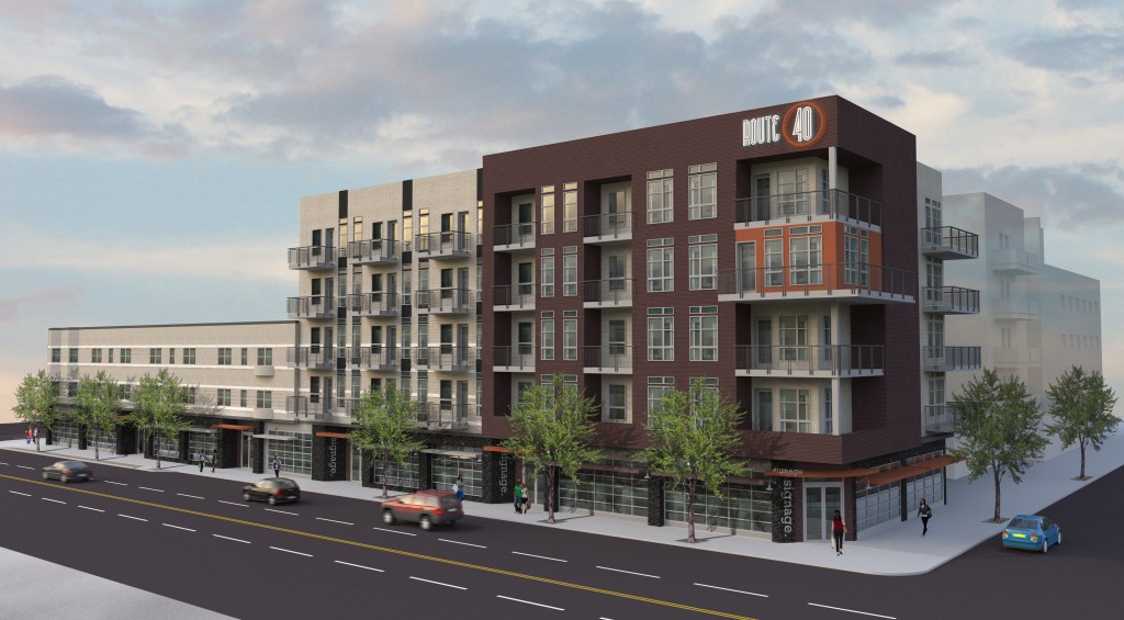 A development firm is selling the land and plans for a 75-apartment building. Rendering courtesy of ARA.
