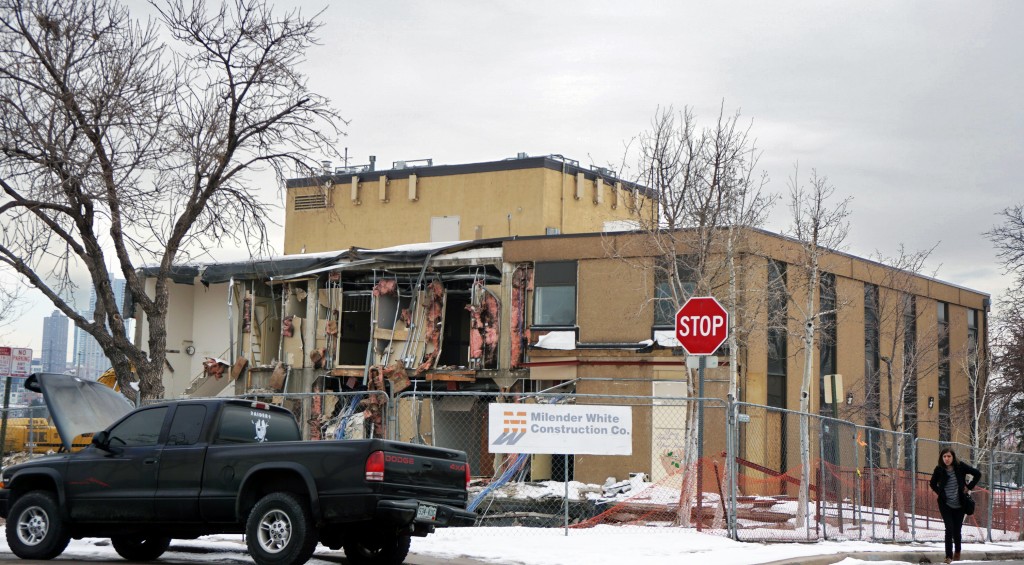 The building at 28th Avenue and Wyandot is coming down 
