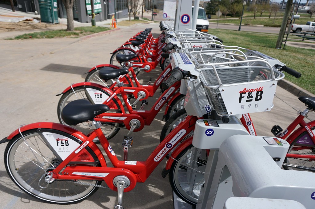 A 30-bike B-Cycle station has been installed near an upcoming restaurant development. Photos by George Demopoulos.