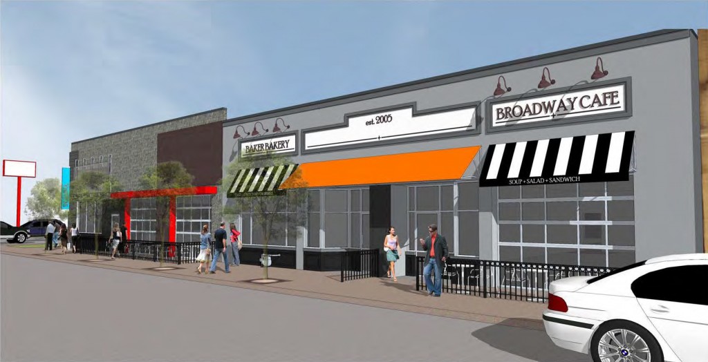 The former site of a Family Dollar is set to be redeveloped for retail and restaurant use. Rendering courtesy of 