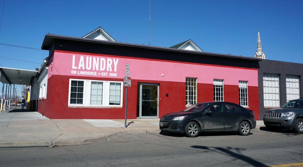 A law firm is redoing the Laundry on Lawrence office building. Photo by Burl Rolett.