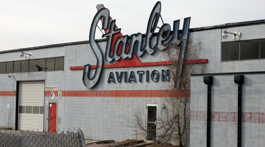 A gym and yoga studio are moving into the former Stanley Aviation building in Stapleton. Photo by Rob Melick
