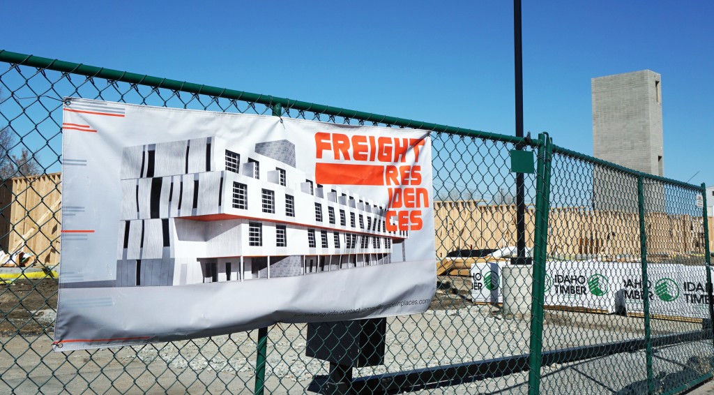 Construction is underway on the Freight Residences project in RiNo.Photo by Burl Rolett.