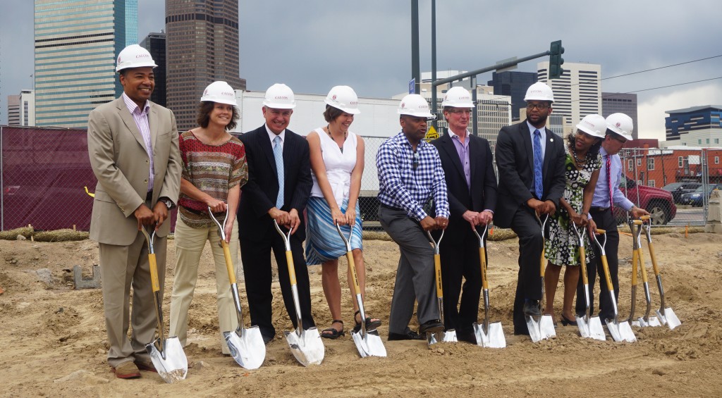 Century Real Estate broke ground on an upcoming apartment complex on Monday. Photo by Burl Rolett.