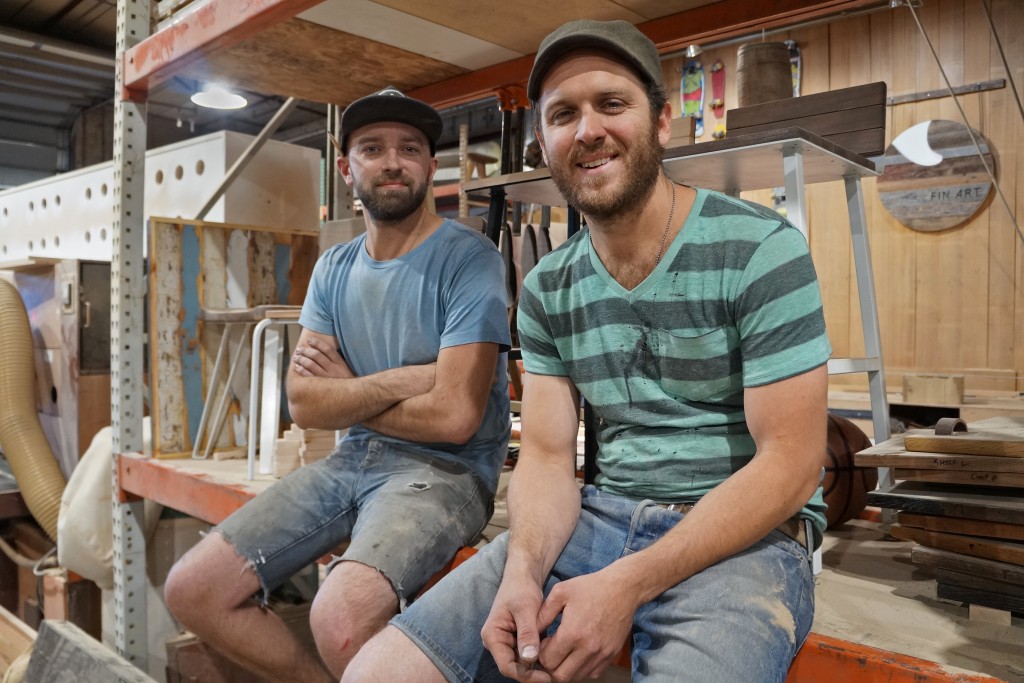 Ben Olson (left) and Rob McGowan are expanding their custom furniture business. Photos by Katherine Blunt.