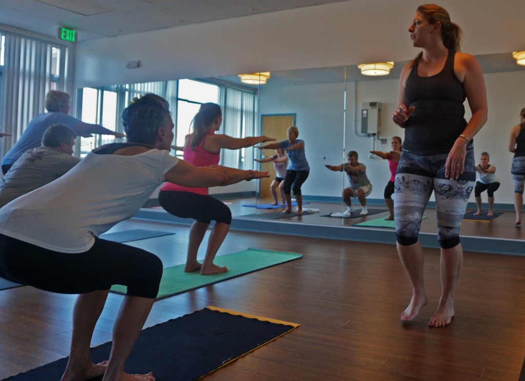 Christy Brown leads a hot yoga class on Saturday. Photos by George Demopoulos.