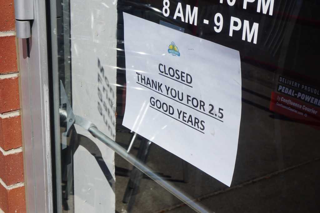 Moontower Tacos has shut down at its Grant Street space. Photos by Burl Rolett.