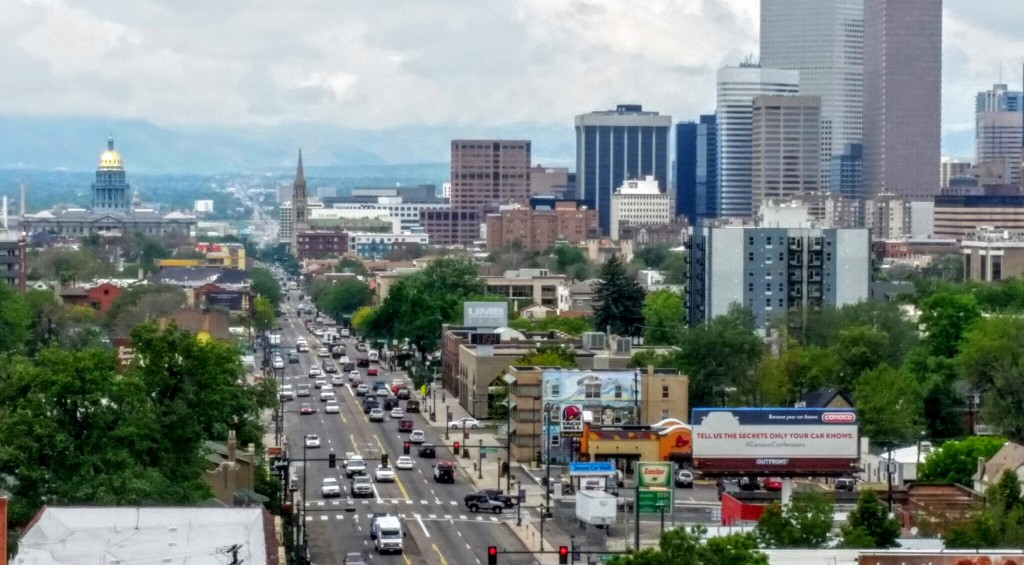 The view down Colfax from the roof of the Weicker building. Photo courtesy of CBID.