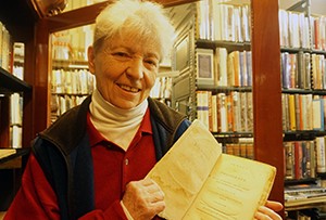 Sue Gallagher, owner of Gallagher Books on S. Broadway. Photo by George Demopoulos. 