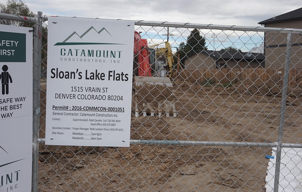 An 82-unit apartment building is under construction at 4601 W. Colfax Ave. (Burl Rolett)