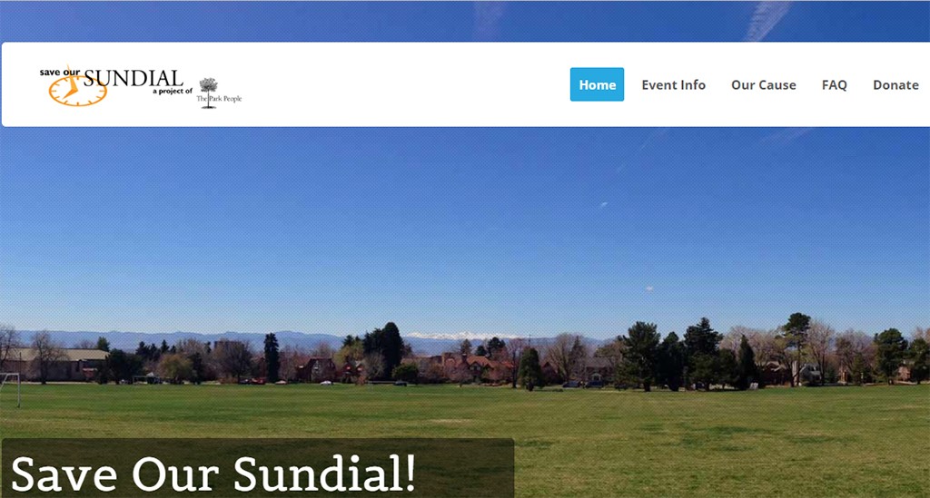 Screenshot of the Save Our Sundial website.
