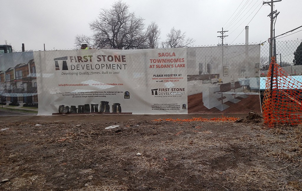 Seventeen townhomes are under construction at 1530 Irving St. in Sloan's Lake. (Burl Rolett)