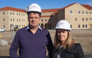 Eric and Evelyn Weins in front of the development site. (Burl Rolett)