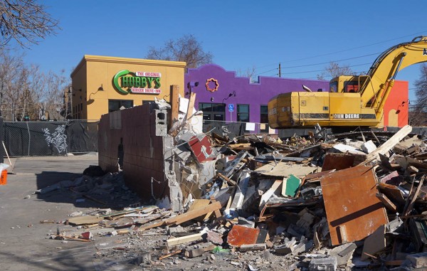 Chubby's demolished its grab-and-go spot on the corner of 38th Avenue and Lipan Street, while building a larger restaurant next door. (Burl Rolett)