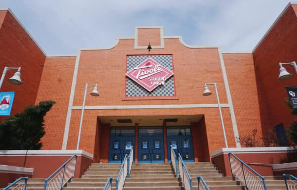 The exterior of the Tivoli Student Union.