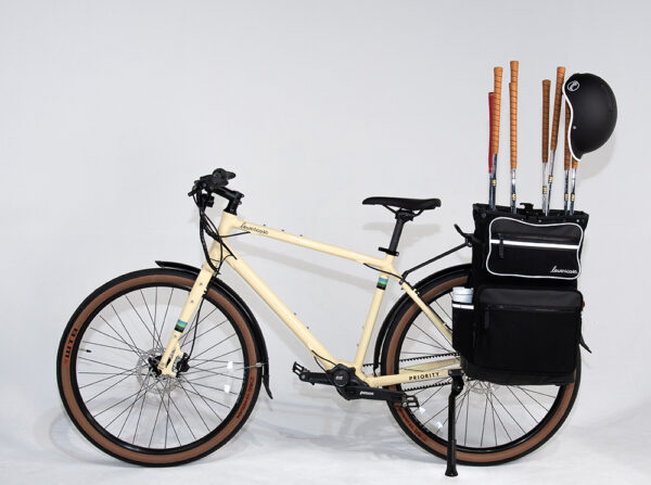 Lowercase golf bag bike