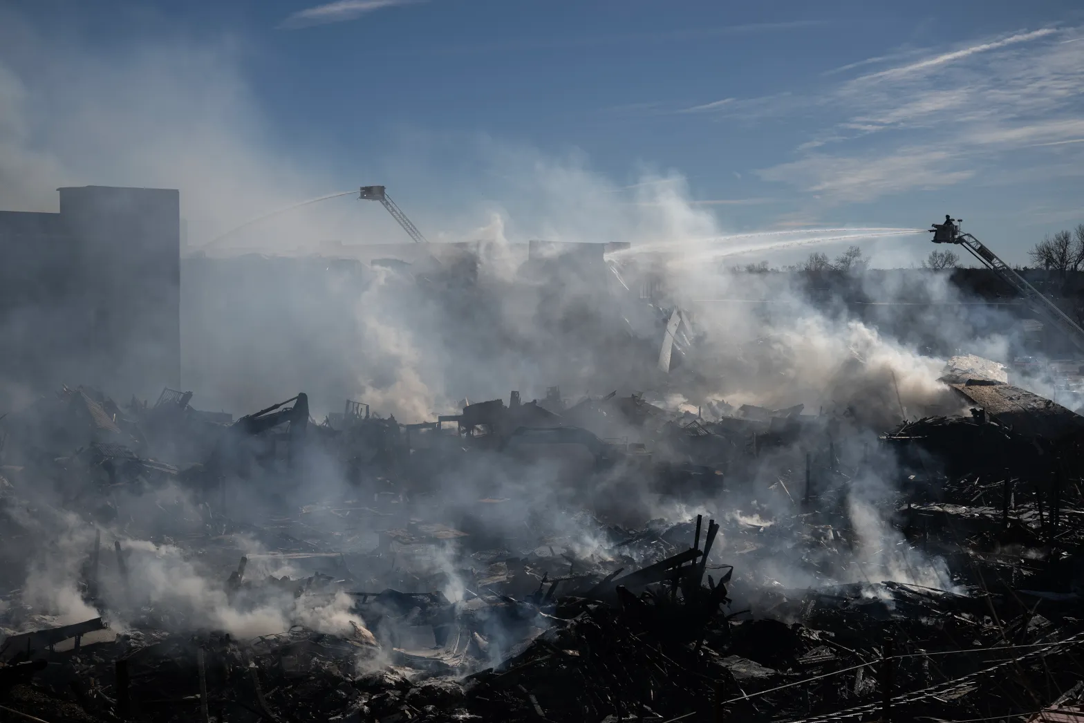 Picture of the rubble from the Leetsdale fire