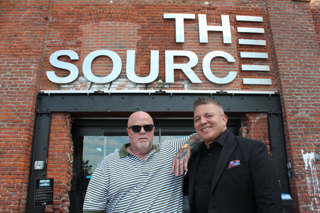 Josh Beauchang and Lorenzo Nuñez outside of The Source.